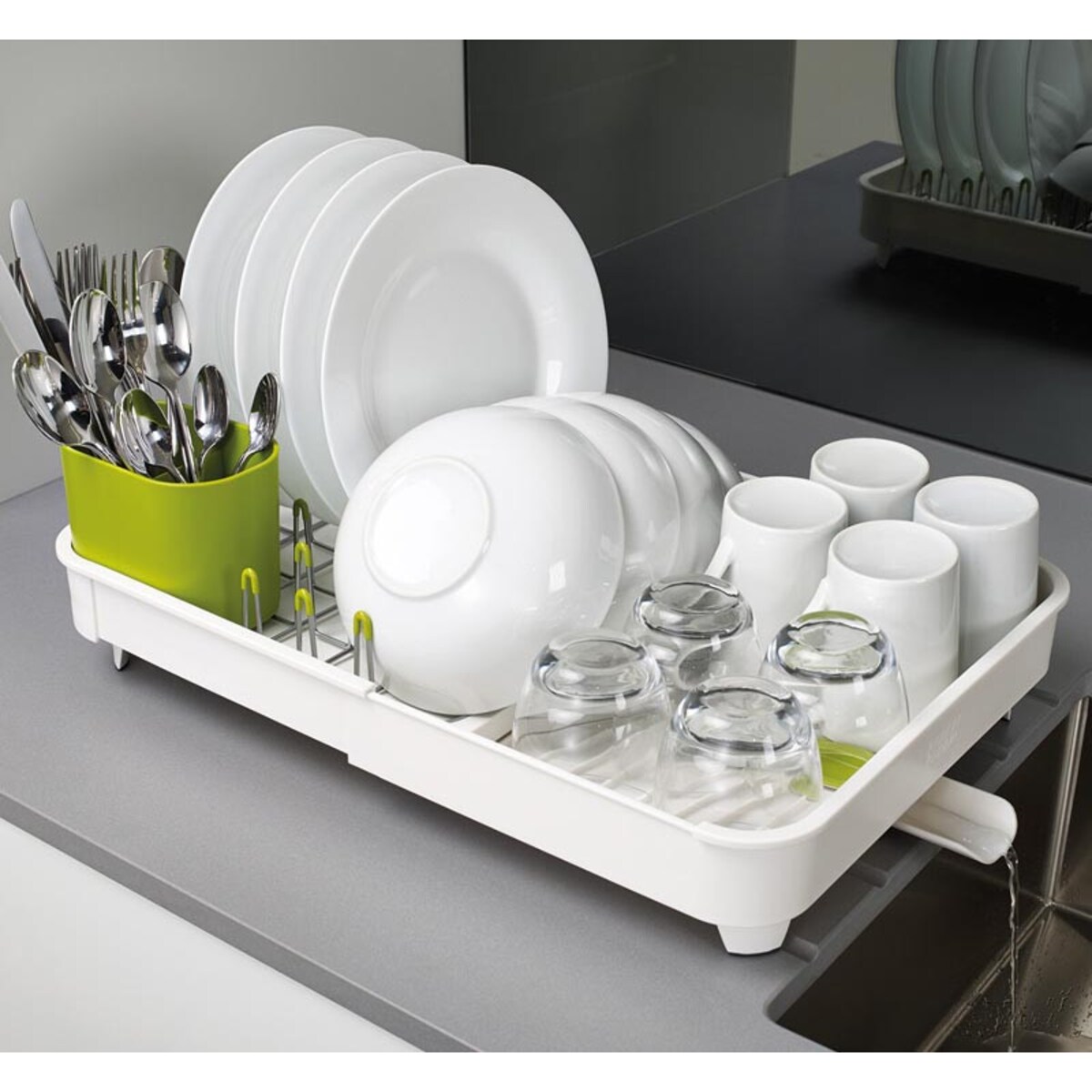 Składana suszarka do naczyń zielona EXTEND, 36 x 32 x 9 cm, Joseph Joseph