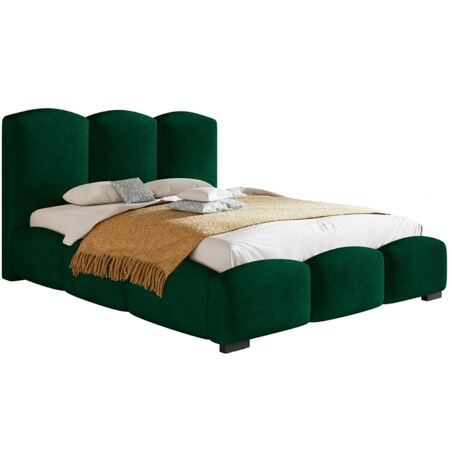 Łóżko tapicerowane z pojemnikiem 140x200 BEN 14 - ciemna zieleń
