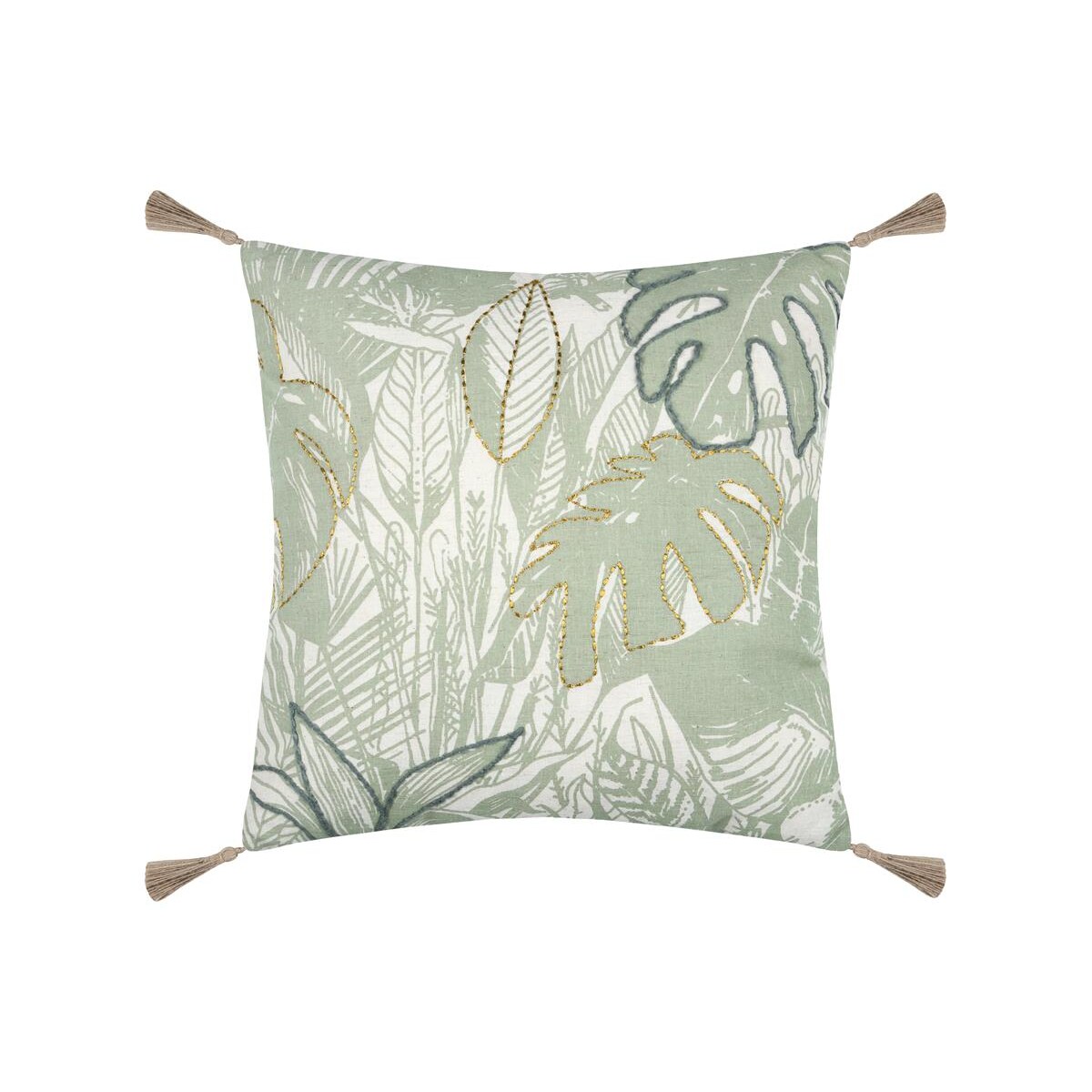 Poduszka dekoracyjna BOTANYS z frędzlami, 40 x 40 cm