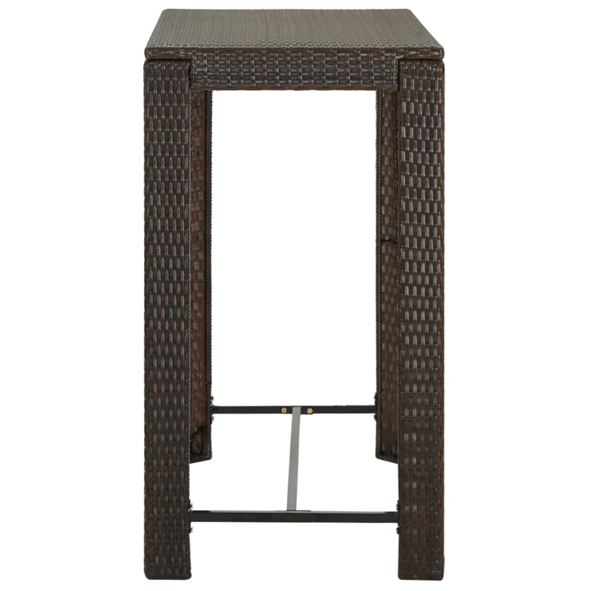 vidaXL Ogrodowy stolik barowy, brązowy, 100x60,5x110,5 cm, polirattan