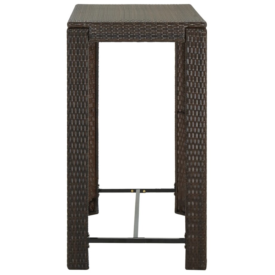vidaXL Ogrodowy stolik barowy, brązowy, 100x60,5x110,5 cm, polirattan