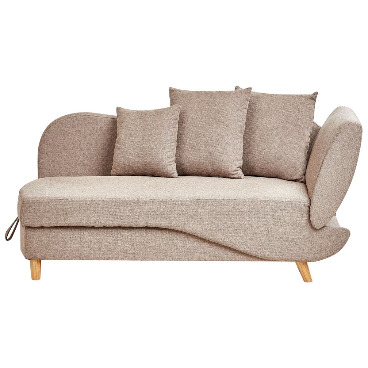 Szezlong z pojemnikiem prawostronny jasnobrązowy MERI II