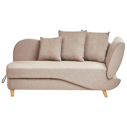 Szezlong z pojemnikiem prawostronny jasnobrązowy MERI II