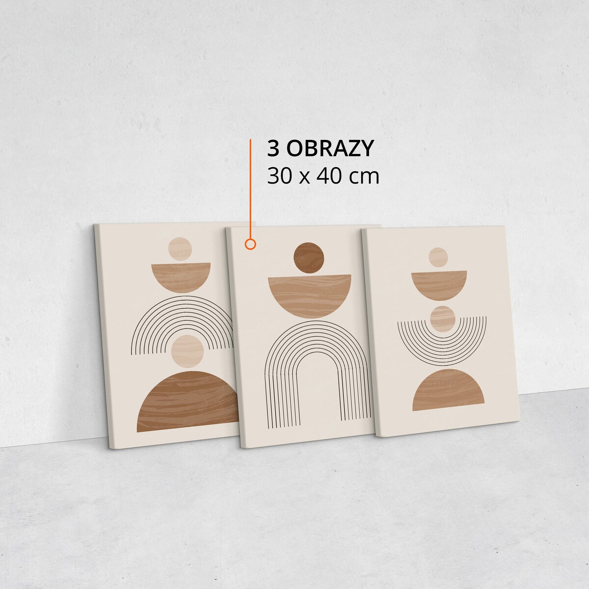 OBRAZY NA ŚCIANĘ SET MINIMALISTYCZNY WZÓR STYL BOHO ABSTRAKCJA 90x40cm
