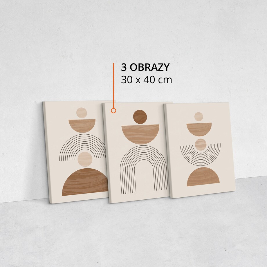 OBRAZY NA ŚCIANĘ SET MINIMALISTYCZNY WZÓR STYL BOHO ABSTRAKCJA 90x40cm