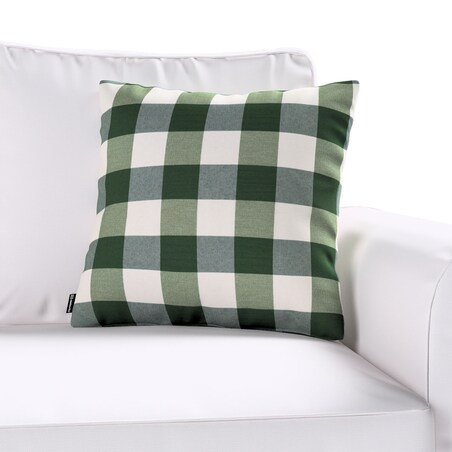 Poszewka Kinga na poduszkę 50x50 zielono-biała krata (5,5x5,5cm)