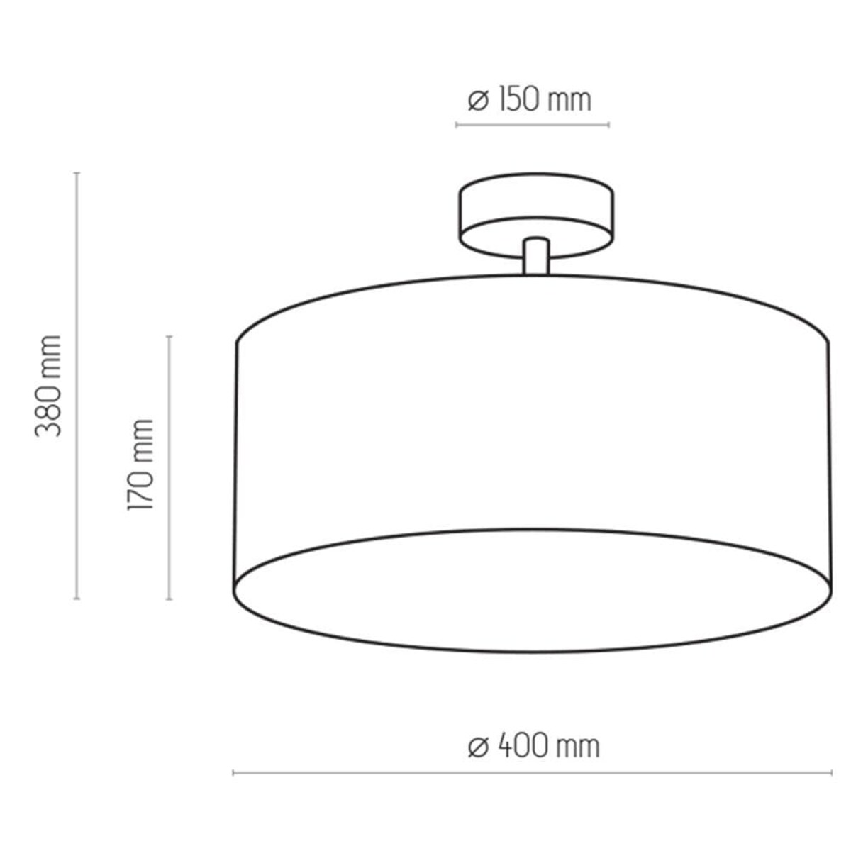 Sypialniana lampa sufitowa Rondo 4243 TK Lighting okrągła z tkaniny biała