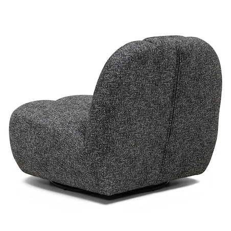 Fotel obrotowy ciemnoszary melanż bouclé Bulk