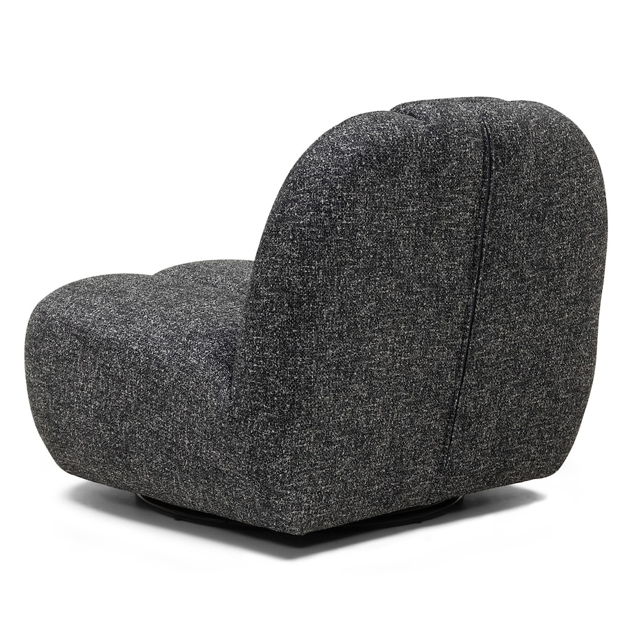 Fotel obrotowy ciemnoszary melanż bouclé Bulk