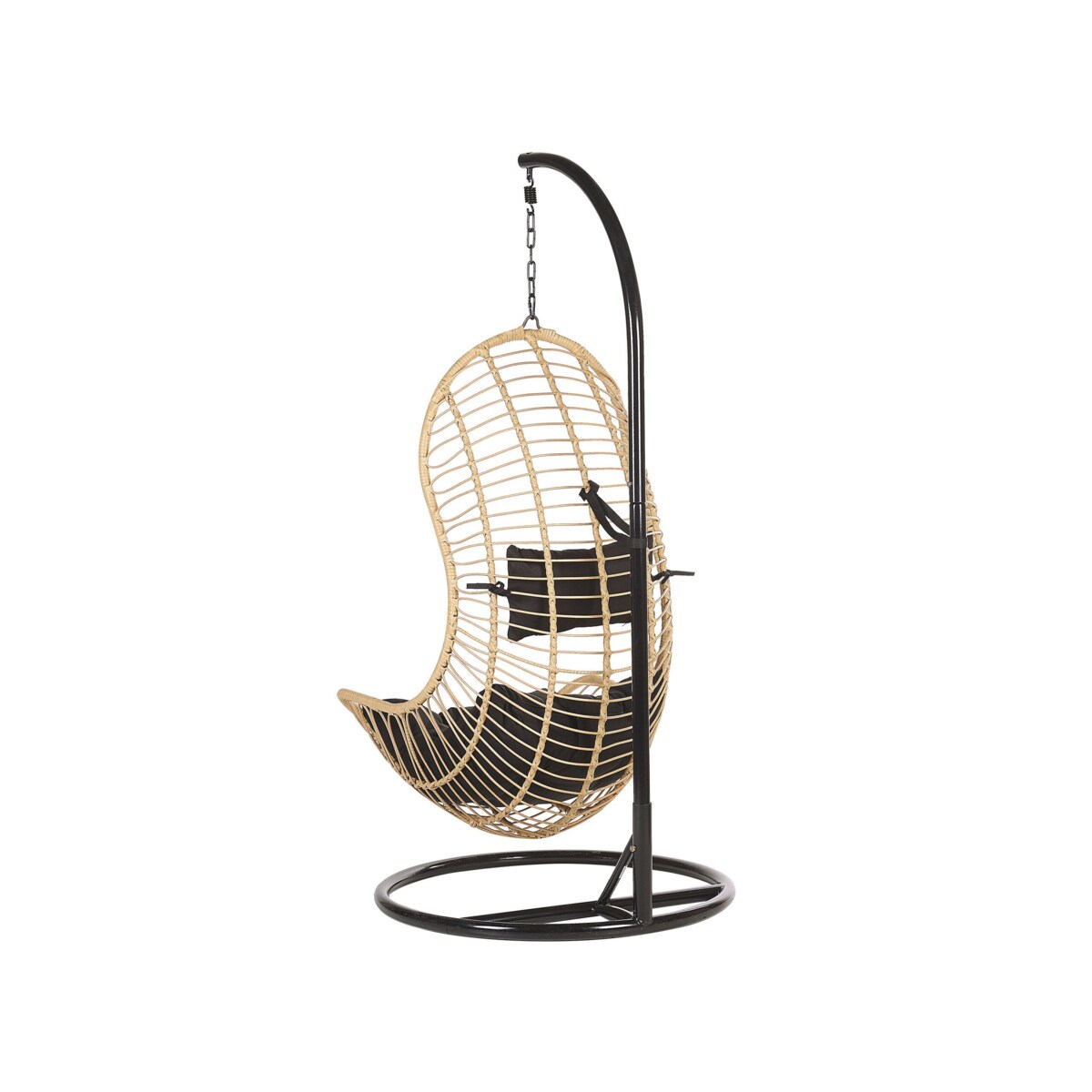 Fotel wiszący ze stojakiem z technorattanu naturalny PINETO