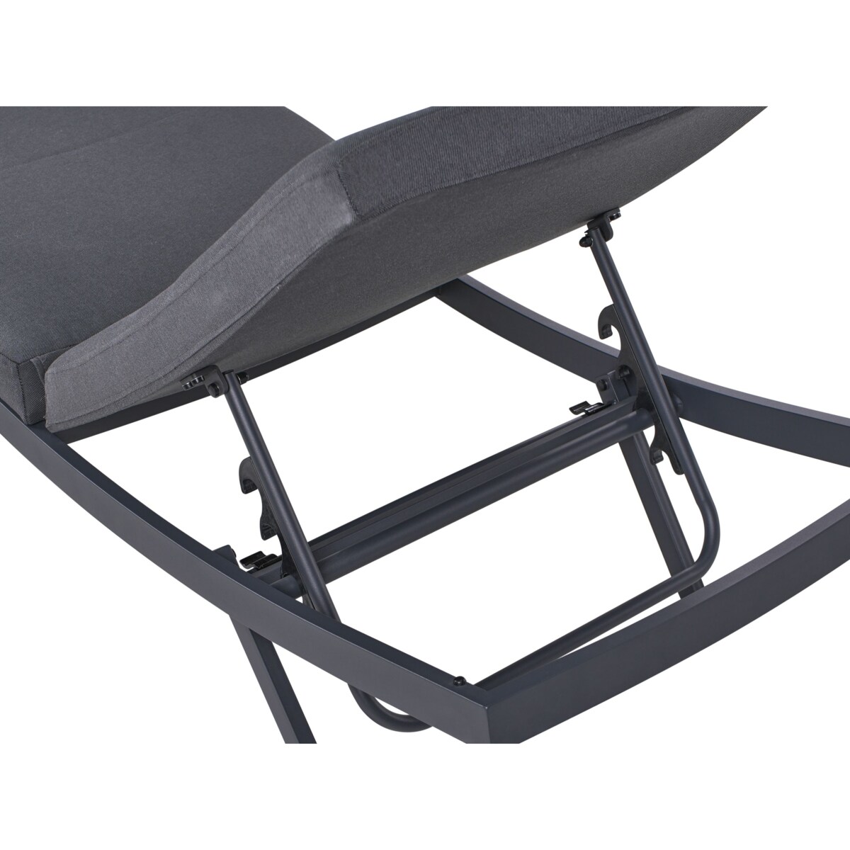 Leżak ogrodowy z poduszką AMELIA Rozkładany Metal Ciemnoszary