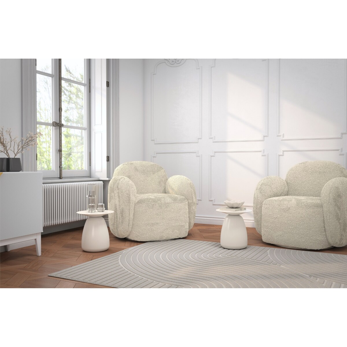 Stolik drewniany różne kolory Baobab 34, kolor biały ral