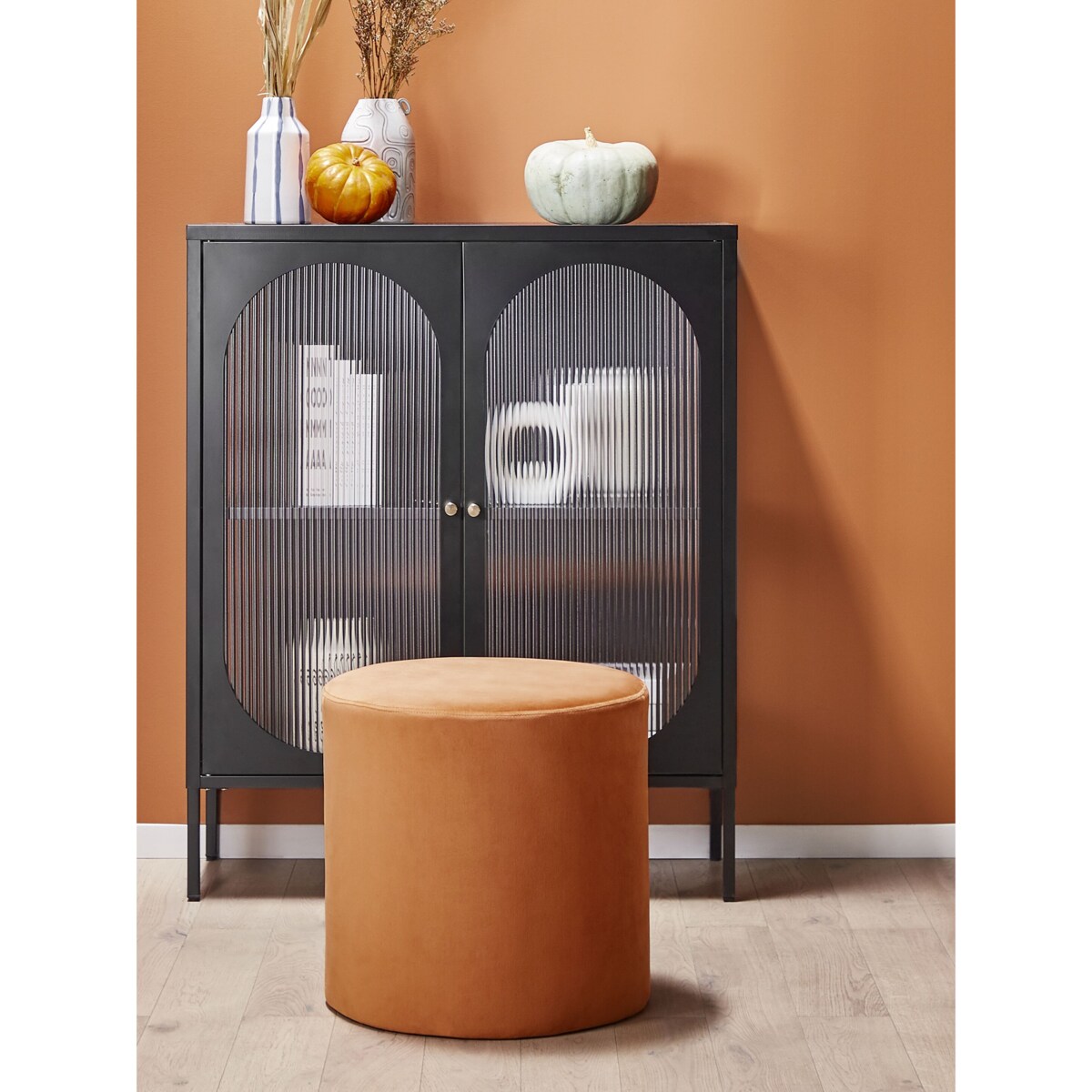 Wazon na kwiaty ceramiczny biały z niebieskim ASSUS