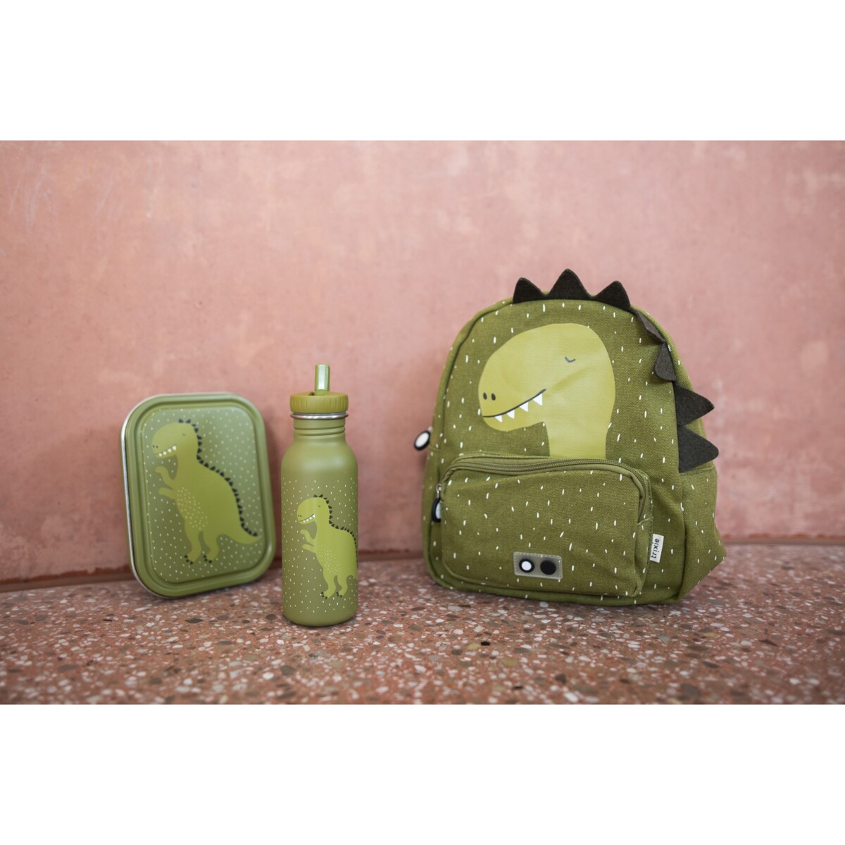 Duży stalowy lunch box - Dinozaur