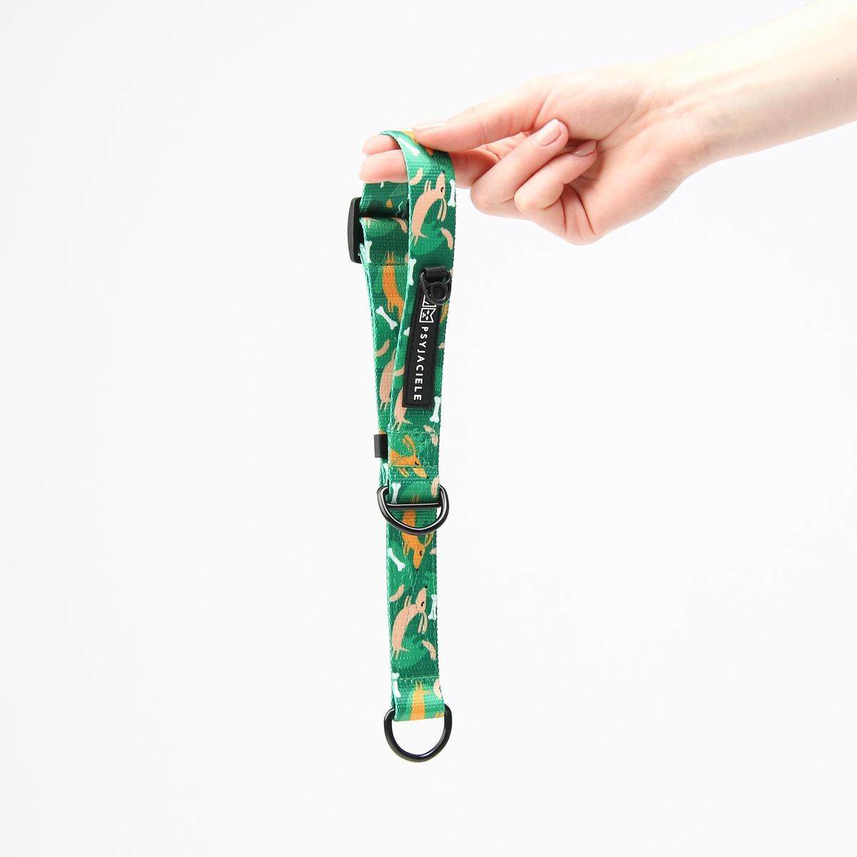 Obroża półzaciskowa dla psa lub kota "Psy na jawie" - Szerokość taśmy: 25mm, Rozmiar: S