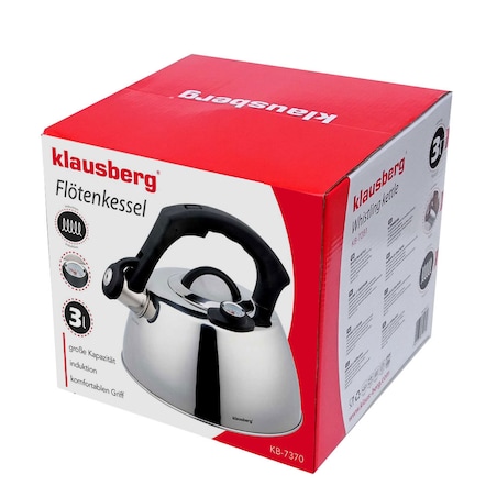 Czajnik stalowy z termometrem 3L indukcja gaz srebrny KLAUSBERG