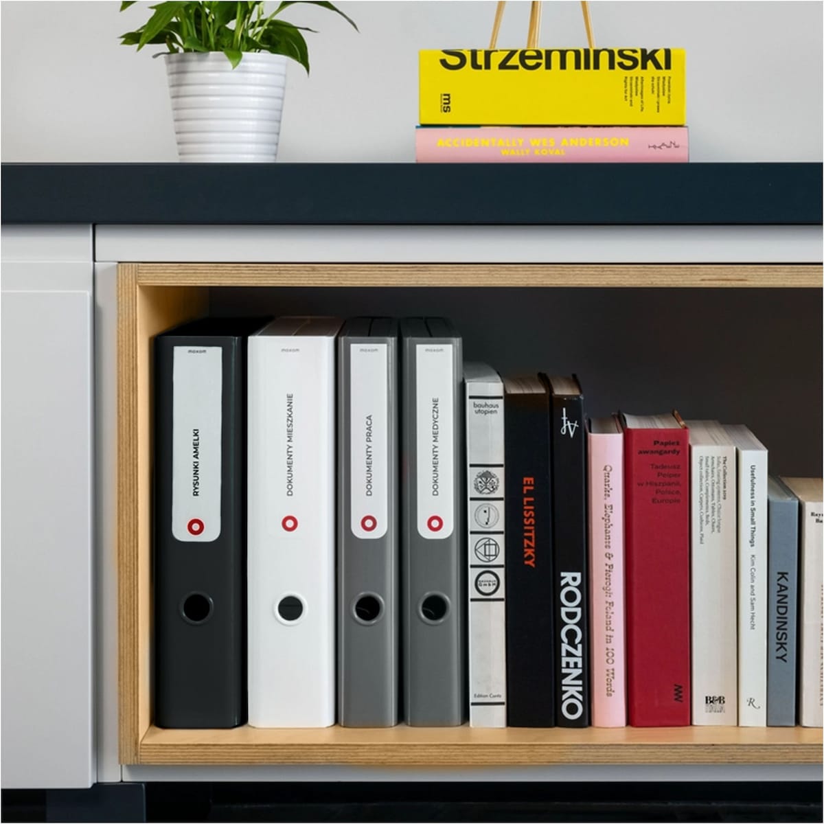 Segregator A4 Na Dokumenty Stojący 5 Cm Wąski Plastikowy Nowoczesny Czarny