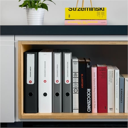 Segregator A4 Na Dokumenty Stojący 5 Cm Wąski Plastikowy Nowoczesny Czarny