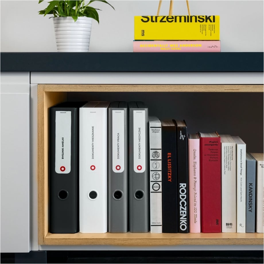 Segregator A4 Na Dokumenty Stojący 5 Cm Wąski Plastikowy Nowoczesny Czarny