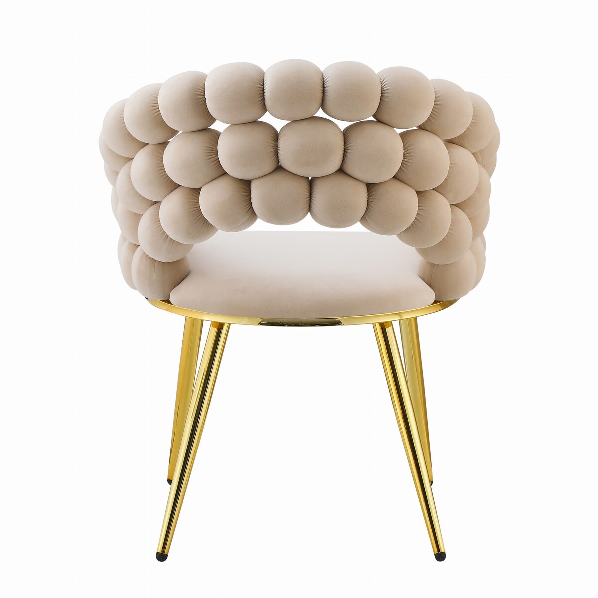 Krzesło beżowe z bąbelkowym oparciem, ze złotymi nogami Bubble