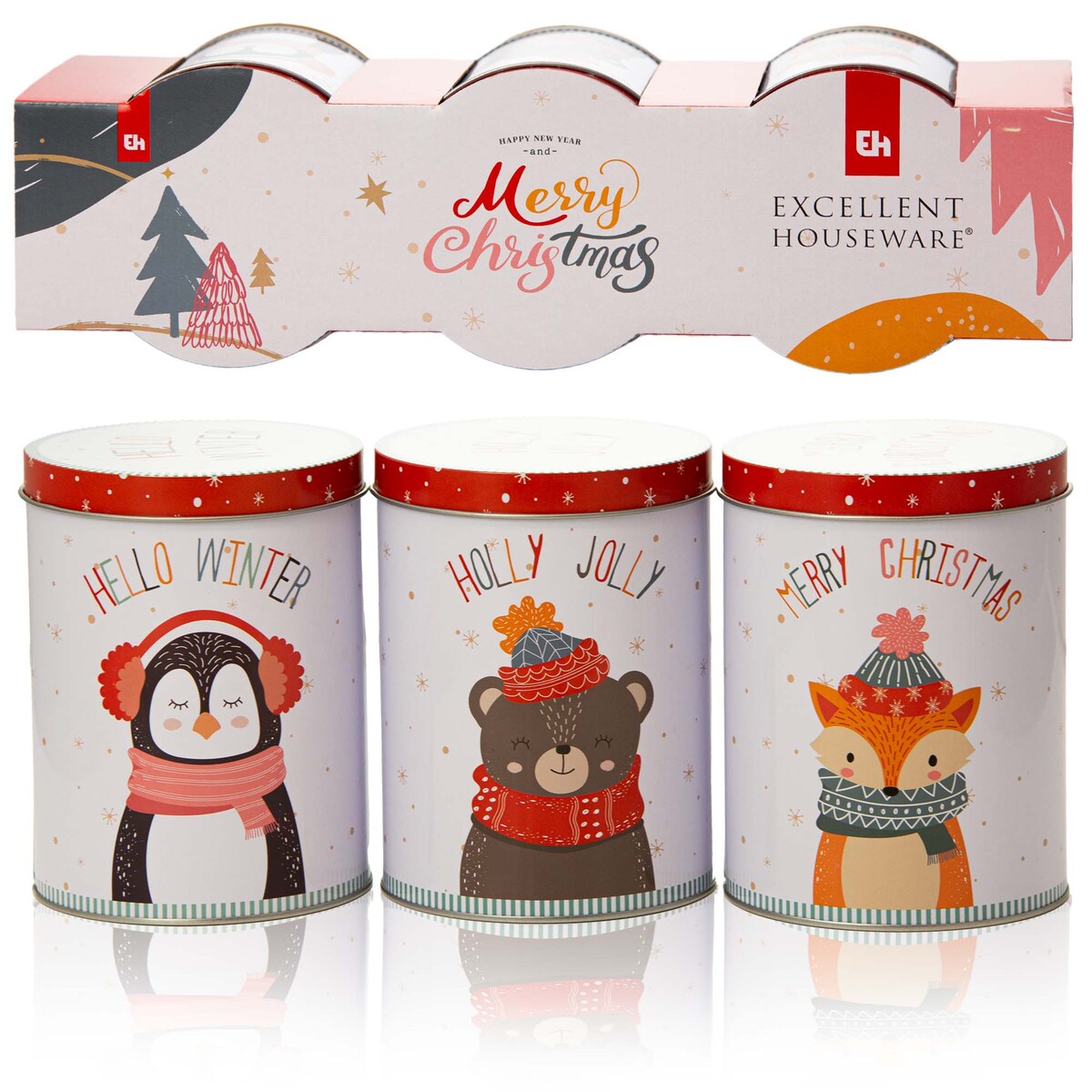 Puszka Na Pierniki Ciastka Pojemnik Zamykany 14 Cm Zestaw Metalowa Z Wieczkiem