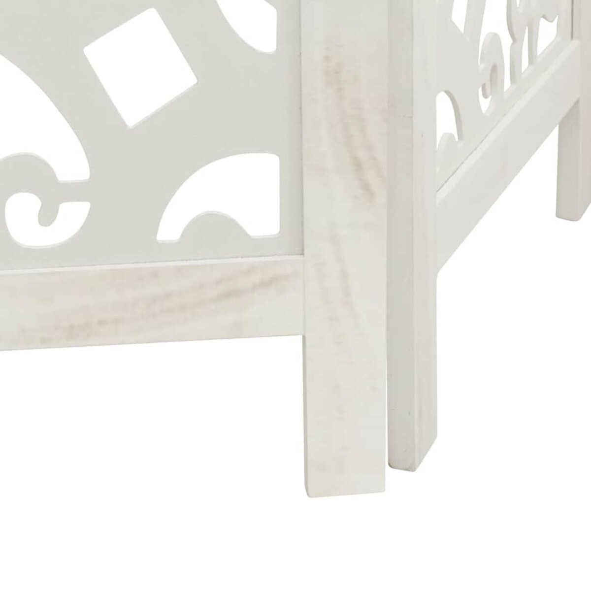 vidaXL Parawan pokojowy, 4-panelowy, biały, lite drewno paulowni