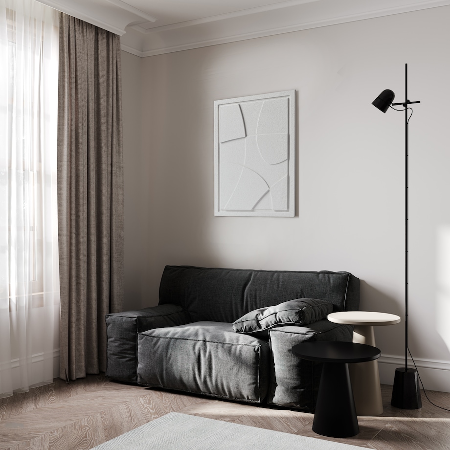 Obraz 3D 50x70cm Abstract I – Dekoracja Ścienna z Tynku Naturalnego, Bianco Minimalistyczny Relief