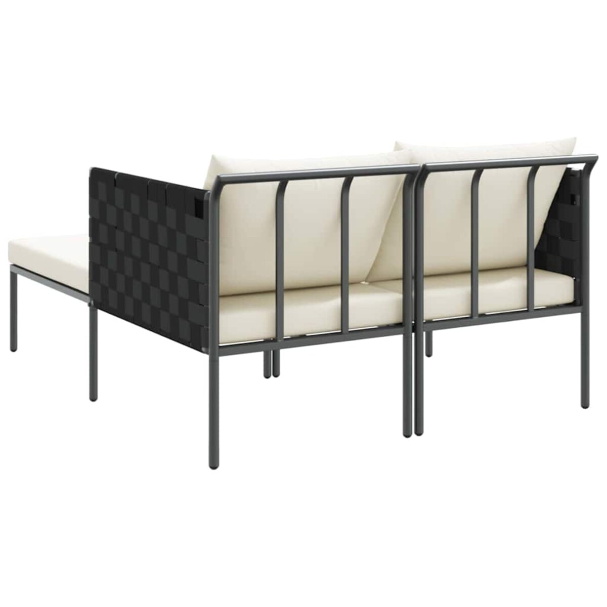 vidaXL Leżak z poduszką 2-osoba Antracyt 115 x 153 x 69.5cm Stal