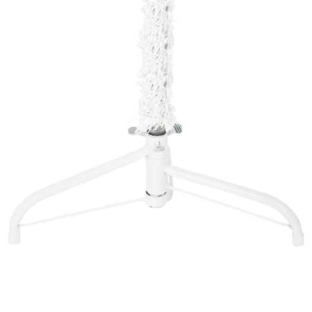 vidaXL Smukła choinka połówka ze stojakiem, sztuczna, biała, 120 cm