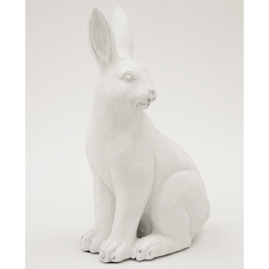 Dekoracja - siedzący biały królik 35x20x13,5 cm ALBUS