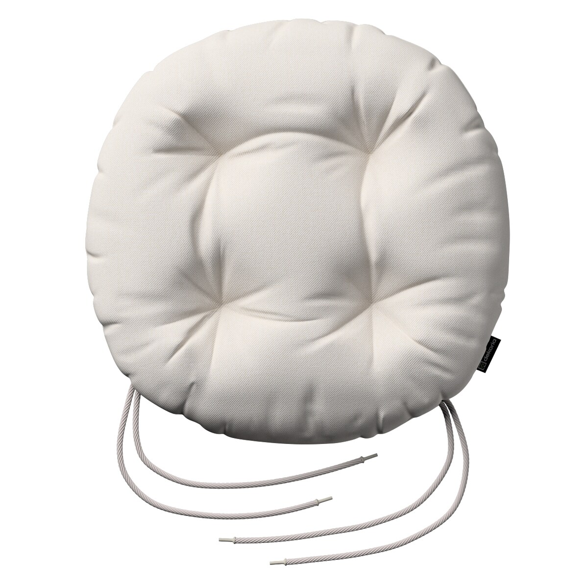 Poduszka na krzesło Adam, kremowa biel, fi 40 x 8 cm, Etna