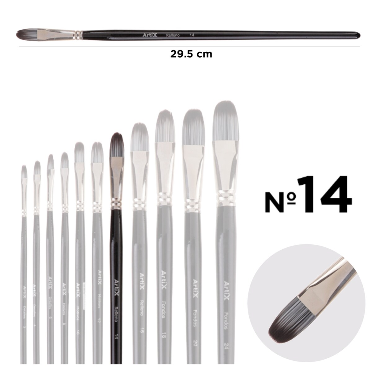 pędzel artystyczny koci język nr 14 artix pp298-07 profesjonalny