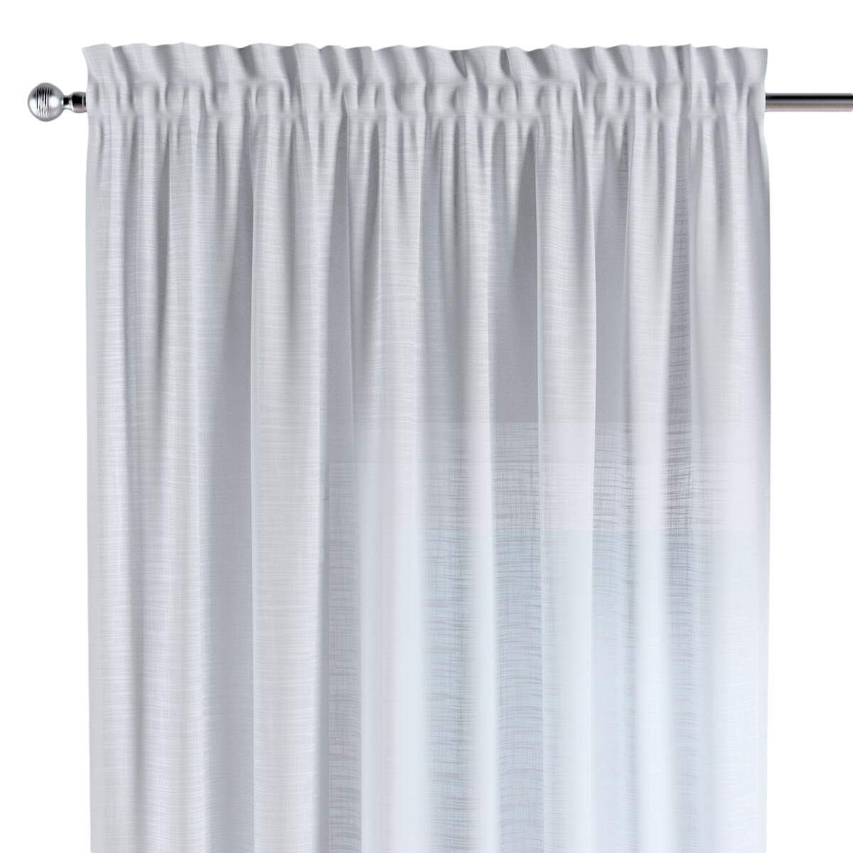 Zasłona na kanale z grzywką 1 szt. 130x245 prześwitujący biały