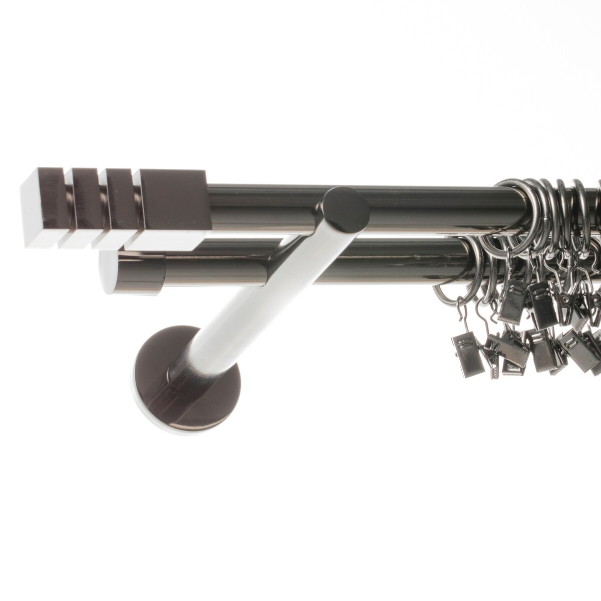 Karnisz podwójny Nordic tytan 200 cm, 200 cm