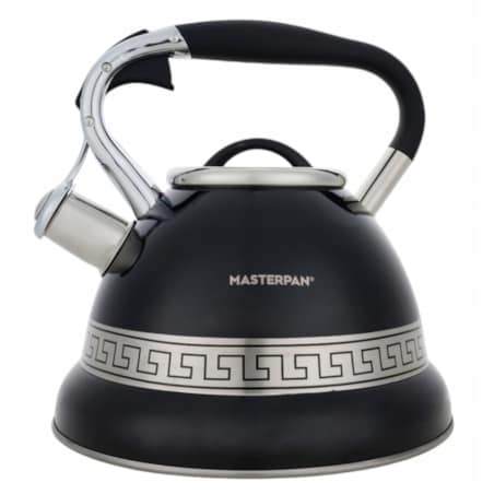 Duży Czarny Tradycyjny Czajnik Z Gwizdkiem Stalowy 3L Na Indukcję Gaz
