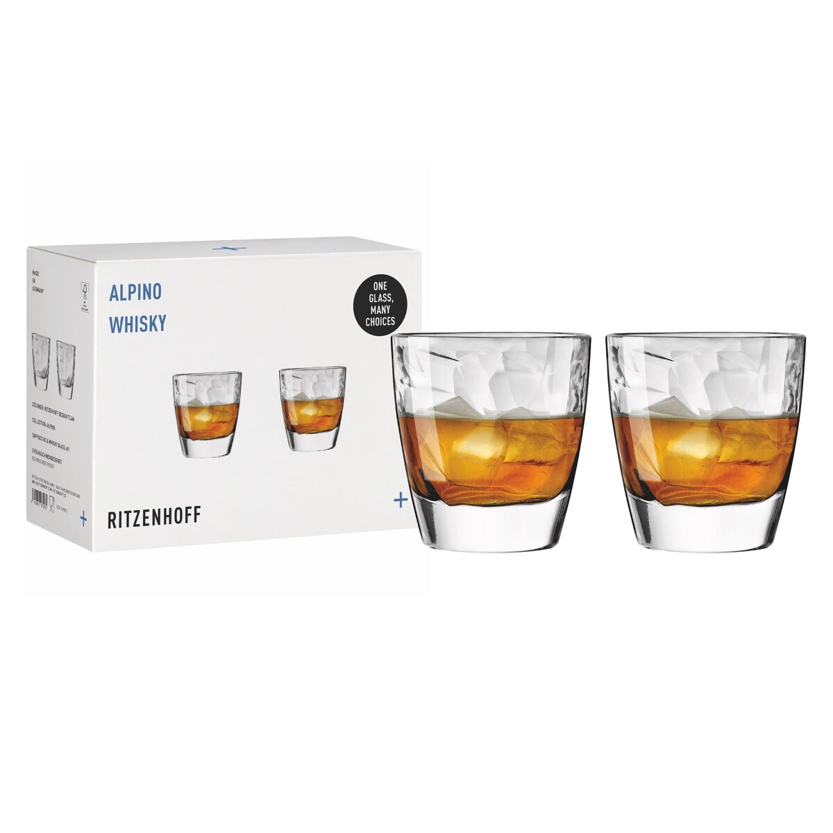 Ritzenhoff Alpino Cappuccino Zestaw 2 Kryształowych szklanek do cappuccino whisky wody