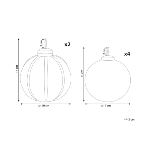 Zestaw 6 bombek szklanych czerwony ARGENTIN