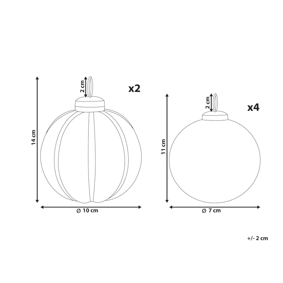 Zestaw 6 bombek szklanych czerwony ARGENTIN