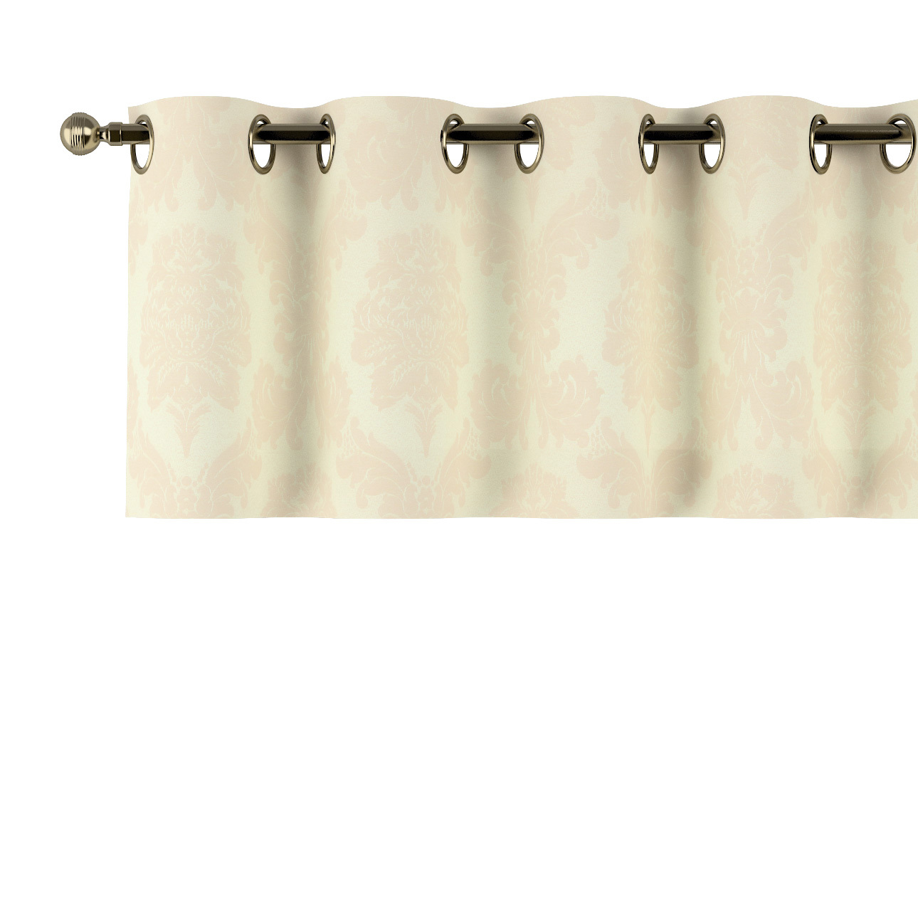 Lambrekin na kółkach 130x40 liście akantu na tle ecru