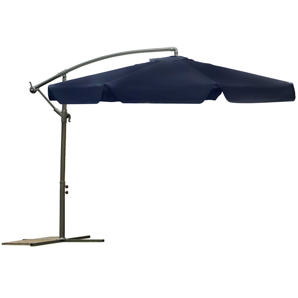 Parasol ogrodowy składany z wysięgnikiem 8 segmentów ø350cm granatowy Plonos