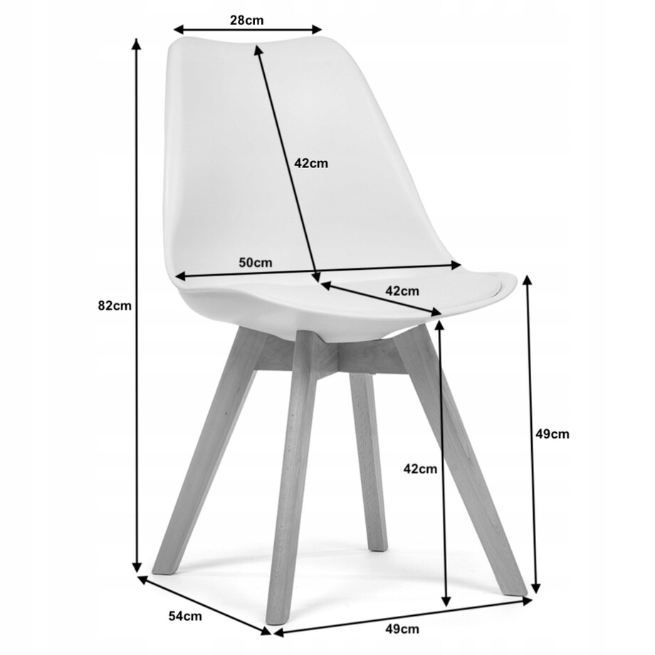 Krzesło skandynawskie z poduszką welurowe DUBLIN ciemnobeżowe