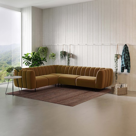 Shel Sofa narożna - miodowa