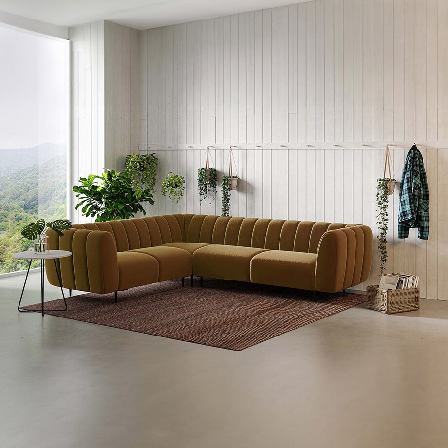 Shel Sofa narożna - miodowa