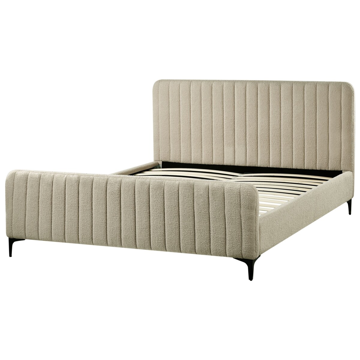 Łóżko Boucle LUNAN 160 x 200 cm Beżowy