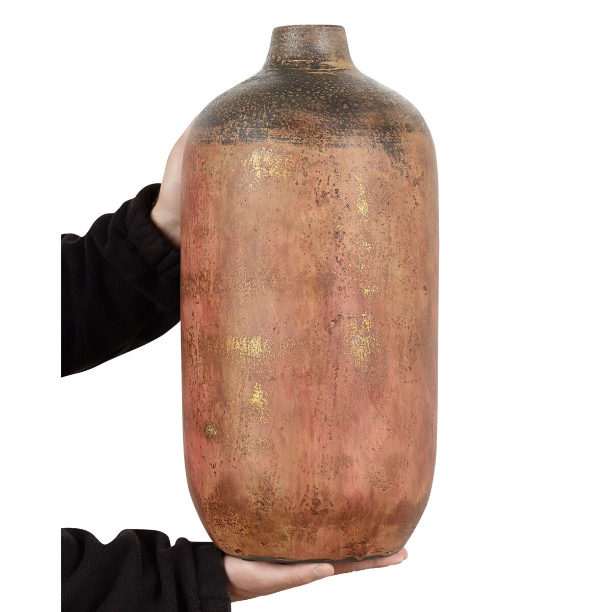 Wazon na kwiaty SARAGOSSA Ceramika 53 cm Miedziany