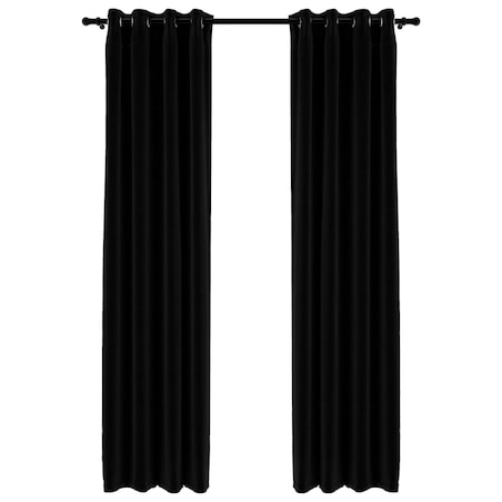 vidaXL Zasłony stylizowane na lniane, 2 szt., czarne, 140x245 cm