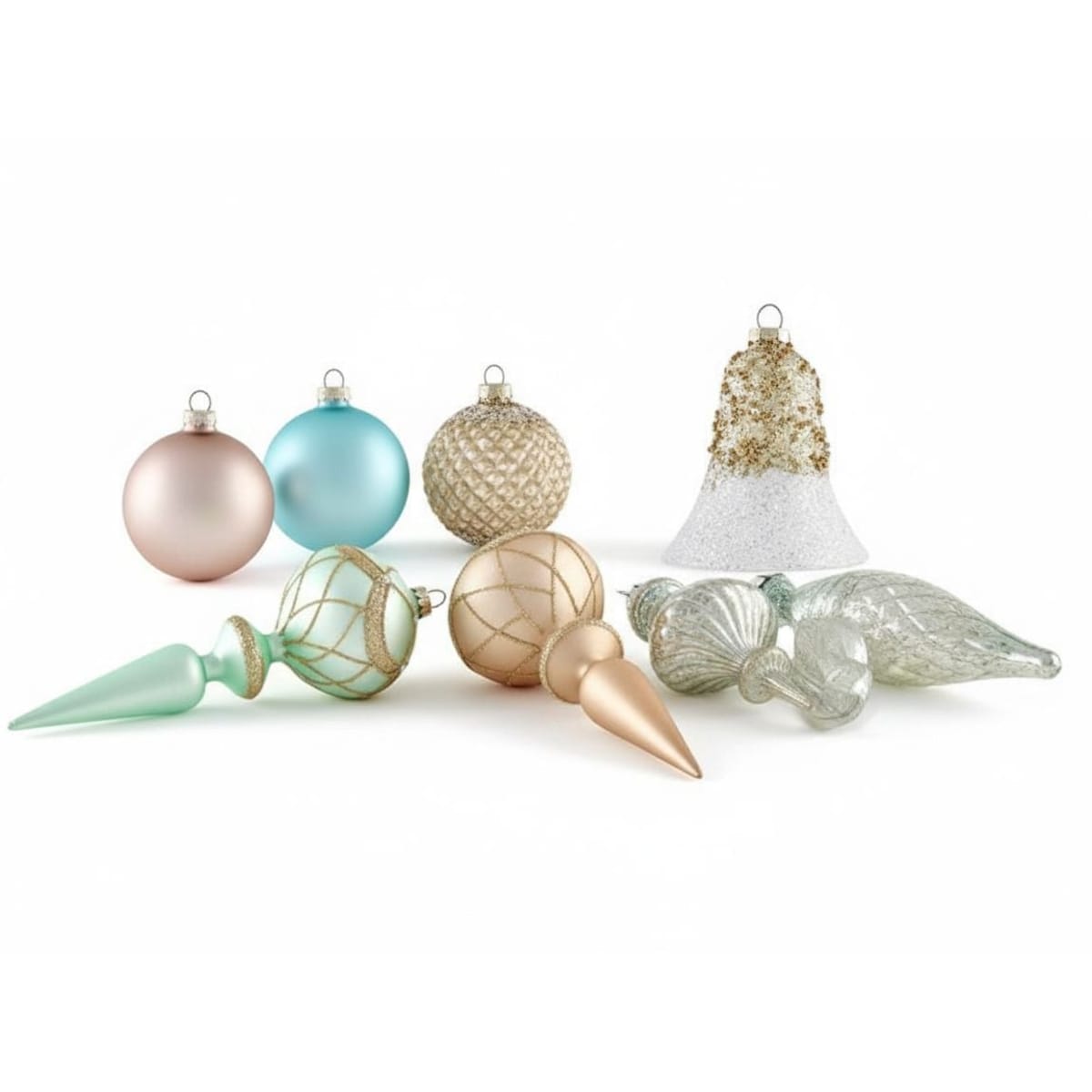 Zestaw 35 bombek FROSTING Szkło Kolorowy