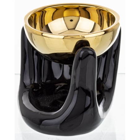 Kominek zapachowy ceramiczny 10x12x10,5 cm AROMA czarno-złoty