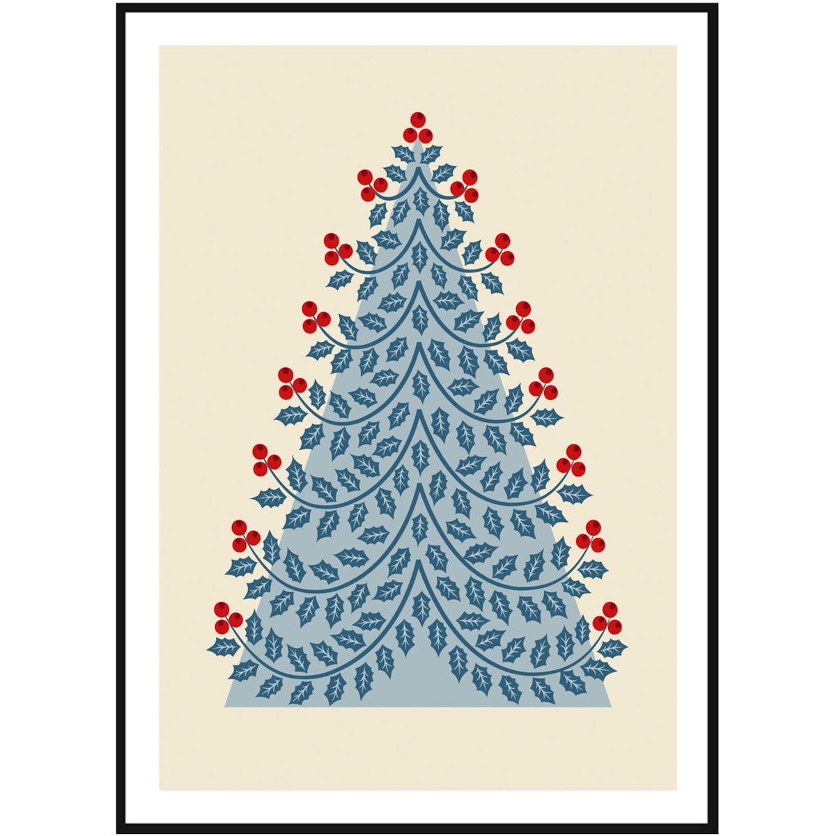 Poster Story, Plakat, Obraz - Niebieska Choinka, wymiary 42 x 60 cm