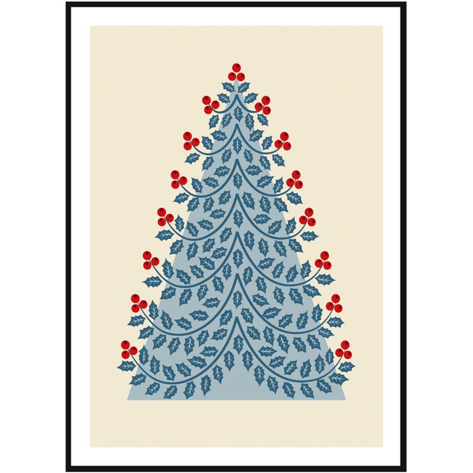Poster Story, Plakat, Obraz - Niebieska Choinka, wymiary 42 x 60 cm